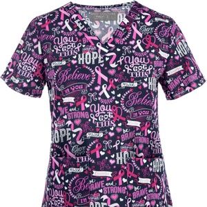 Med Couture Breast Cancer Scrub Top
